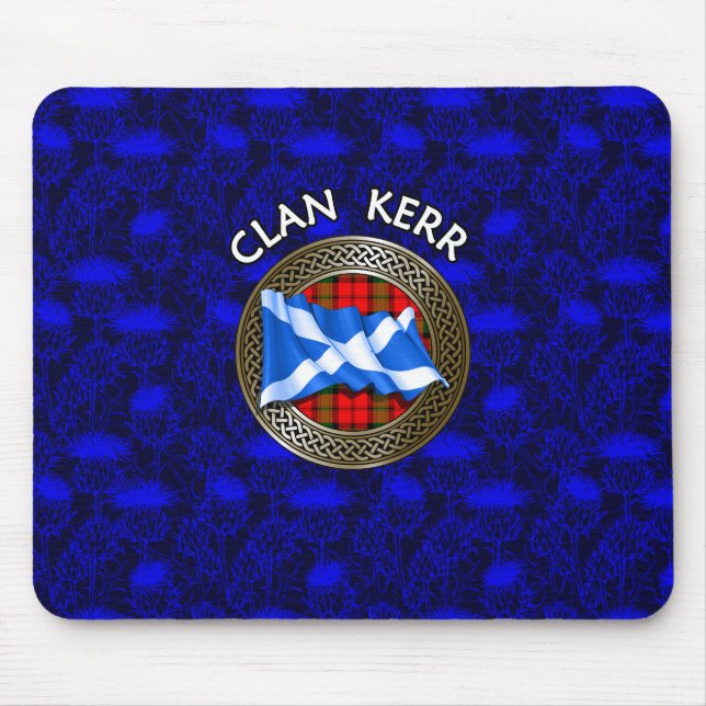Mousepad Clan Kerr Tartan Knot & Flag (Frente)