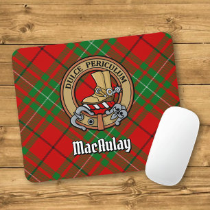 Mousepad Clan MacAulay Crest sobre Tartan