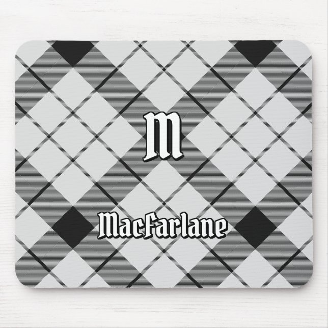 Mousepad Clan MacFarlane Black and White Tartan (Frente)