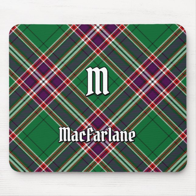 Mousepad Clan MacFarlane Modern caçando Tartan (Frente)