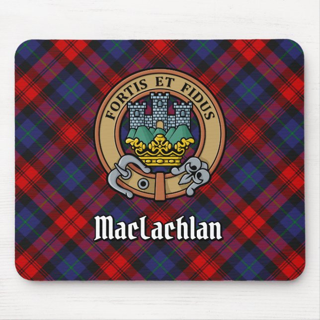 Mousepad Clan MacLachlan Crest sobre Tartan (Frente)