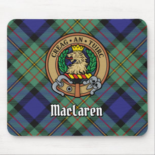 Mousepad Clan MacLaren Crest sobre Tartan