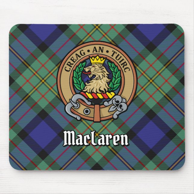 Mousepad Clan MacLaren Crest sobre Tartan (Frente)