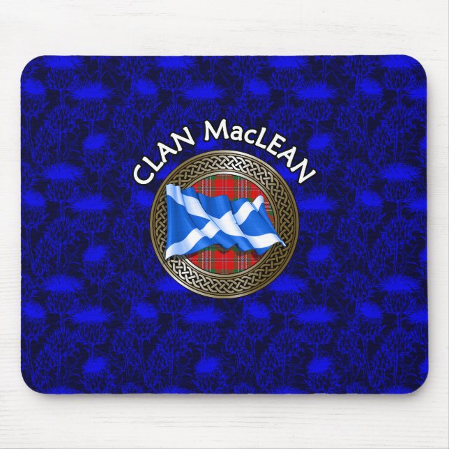 Mousepad Clan MacLean Tartan Knot & Flag (Frente)