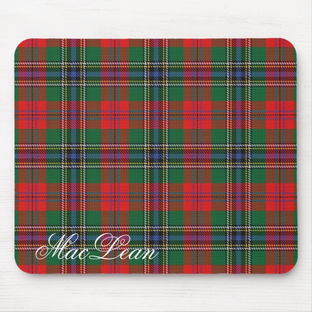 Mousepad Clan MacLean Tartan majestoso escocês (Frente)
