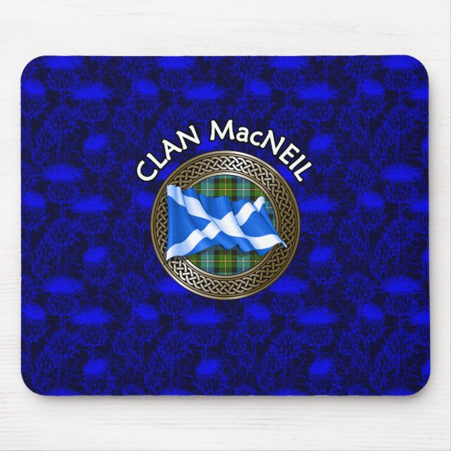 Mousepad Clan MacNeil Tartan Knot & Flag (Frente)
