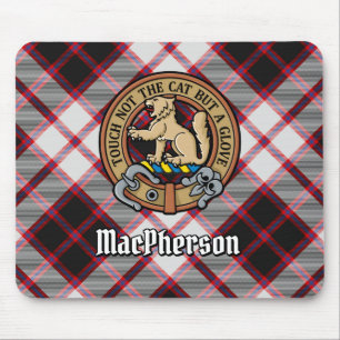 Mousepad Clan MacPherson Crest sobre caçar Tartan