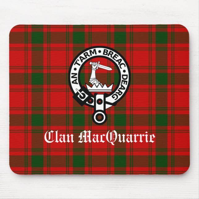 Mousepad Clan MacQuarrie Tartan e Crest (Frente)