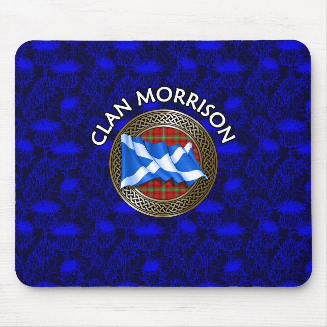 Mousepad Clan Morrison Tartan Knot & Flag (Frente)