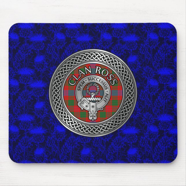 Mousepad Clan Ross Crest & Tartan Knot (Frente)