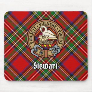 Mousepad Clan Stewart Crest sobre Tartan