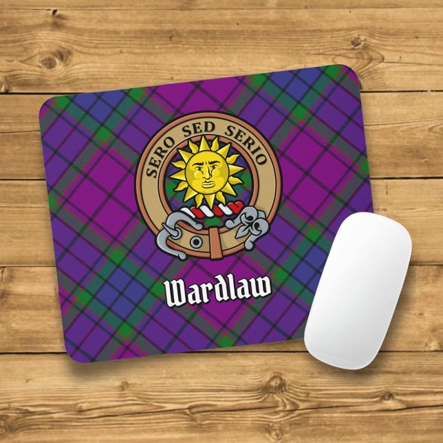 Mousepad Clan Wardlaw Crest sobre Tartan (Criador carregado)
