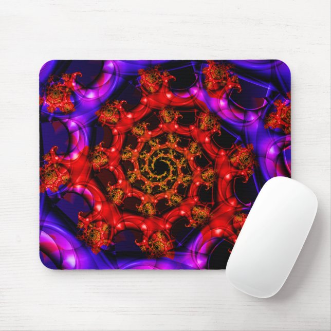 Mousepad Claramente | Arte frontal vermelha e azul (Com mouse)
