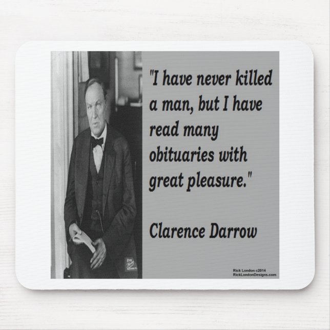 Mousepad Clarence Darrow & Citação de Obituário (Frente)