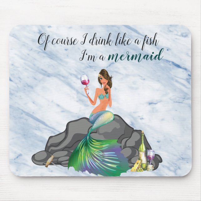 Mousepad Claro que Bebo Eu Sou um Cerveja de Sereia Fofo (Frente)