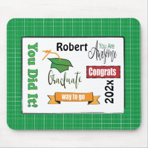 Mousepad Classe de 2022 do mouse verde para graduação