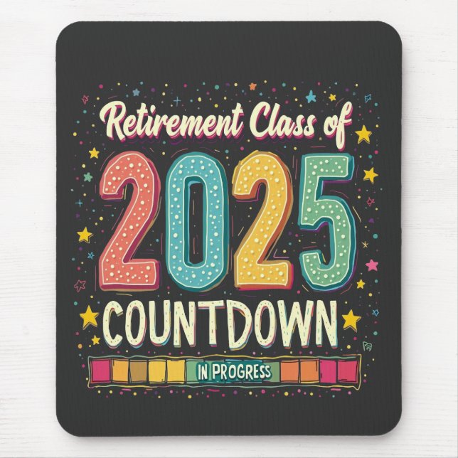 Mousepad Classe de aposentadoria de 2025 na graduação do pr (Frente)