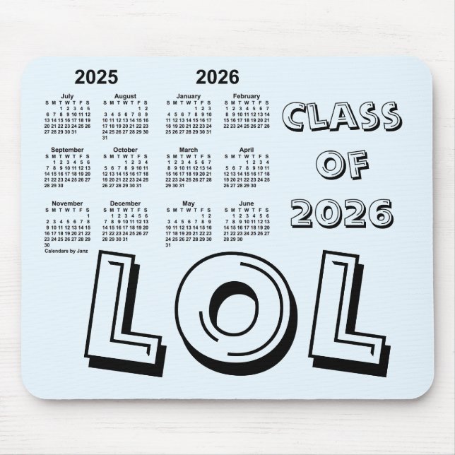 Mousepad Classe do Calendário Escolar de 2026 por Janz Alic (Frente)