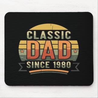 Mousepad Classic Dad Since 1980  Vintage Retro 