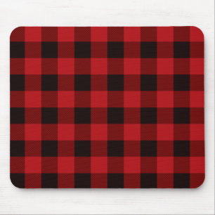 Mousepad Classic red and black plaid pattern