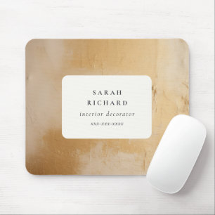 Mousepad Clássica Artística Chic Beige Dourada Oil Paint Bu