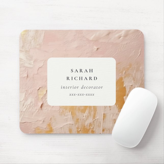 Mousepad Clássico Artístico Bush Pink Dourado Oil Paint Bus (Com mouse)