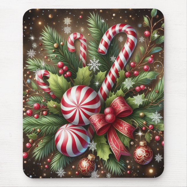 Mousepad Clássico Cana doce/menta-pimenta (Frente)