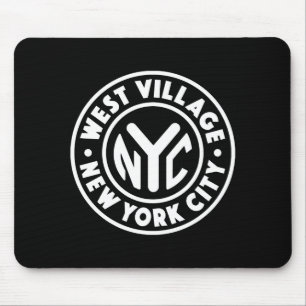 Mousepad Clássico Círculo West Village Nova York Branco