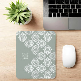 Mousepad Clássico Damask Regency Geométrico Pale Sage