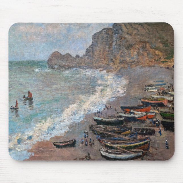 Mousepad Claude Monet - A praia em Etretat (Frente)