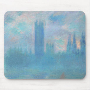 Mousepad Claude Monet. Casas do Parlamento em Londres. Azul