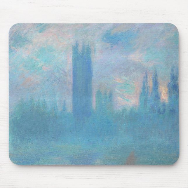 Mousepad Claude Monet. Casas do Parlamento em Londres. Azul (Frente)