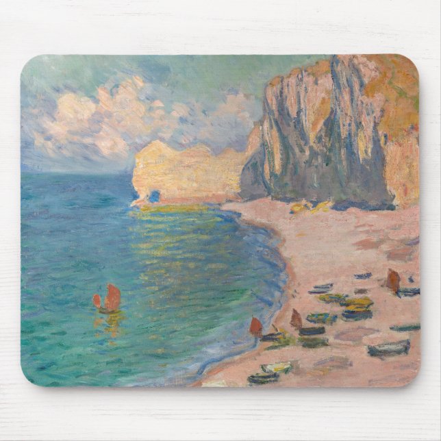 Mousepad Claude Monet - Etretat: Praia e Falaise d'Amont (Frente)