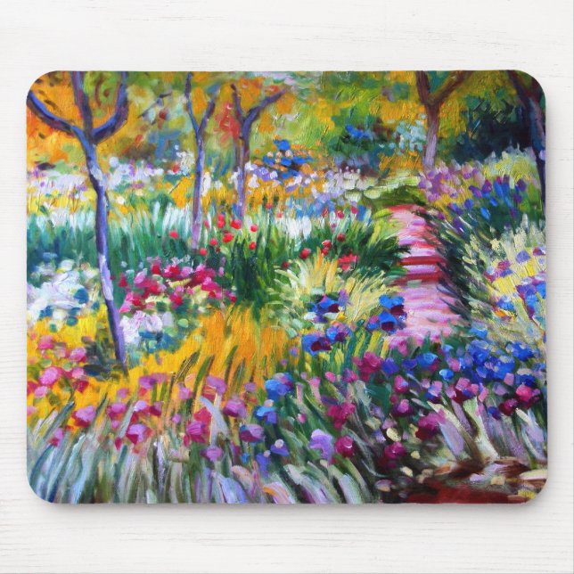 Mousepad Claude Monet: Jardim da íris por Giverny (Frente)