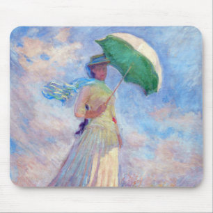 Mousepad Claude Monet - Mulher com Parasol virada para a di
