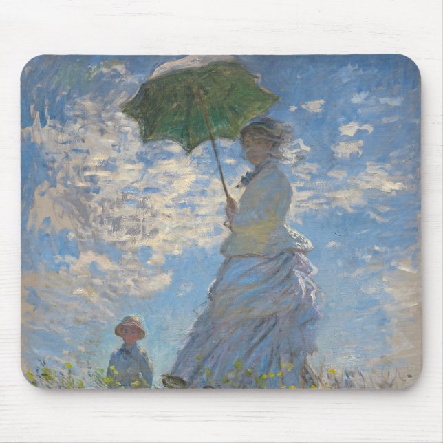 Mousepad Claude Monet Mulher com um Guarda-Sol Arte Fina (Frente)