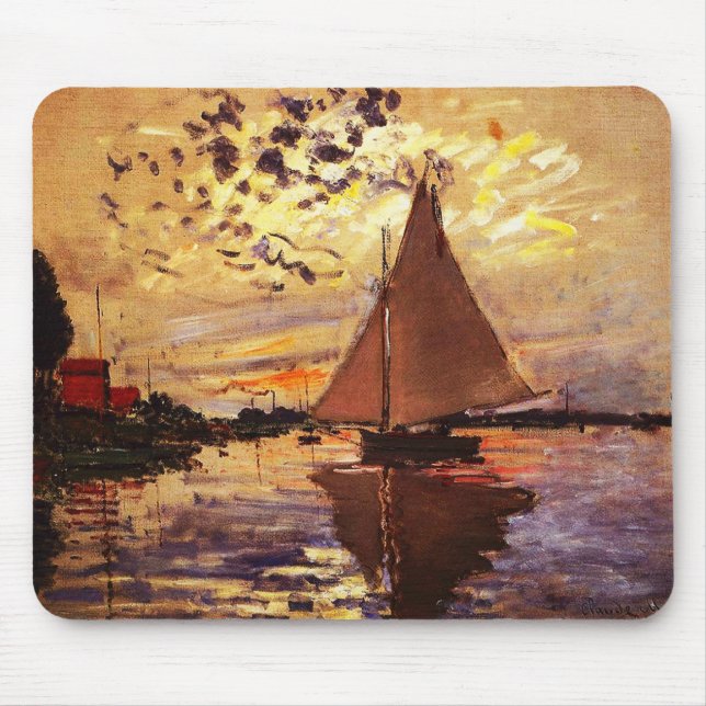 Mousepad Claude Monet-Sailboat no Le Petit-Gennevilliers (Frente)