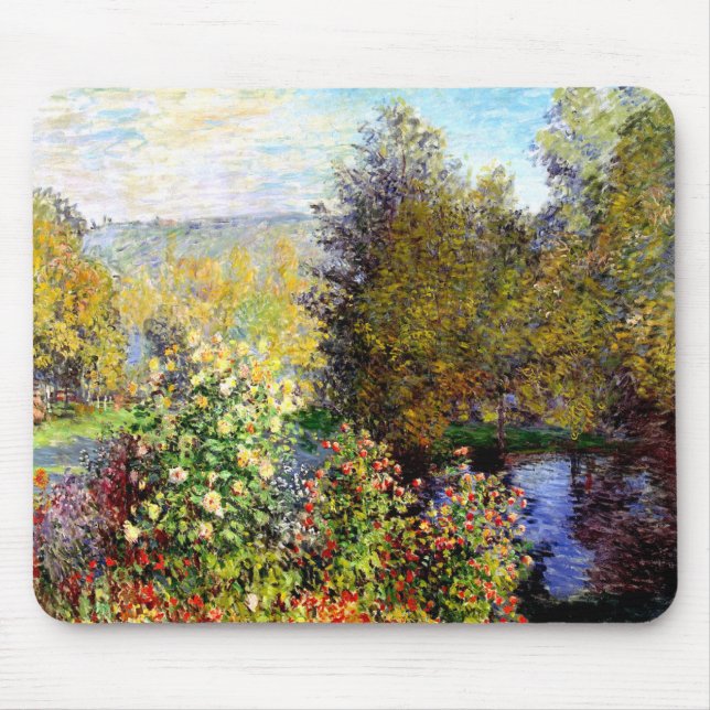 Mousepad Claude Monet Um Canto do Jardim em Montgeron (Frente)