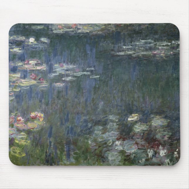 Mousepad Claude Monet | Waterlilies: Reflexões verdes (Frente)