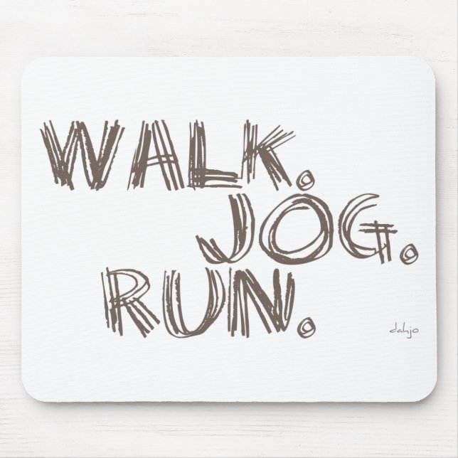 Mousepad CLAY WALK JOG RUN (SCRIBBLE de fontes) (Frente)