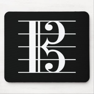 Mousepad Clef de alto Branco-em-Preto