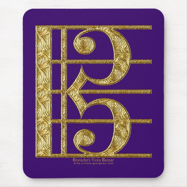 Mousepad Clef de alto dourado (Frente)