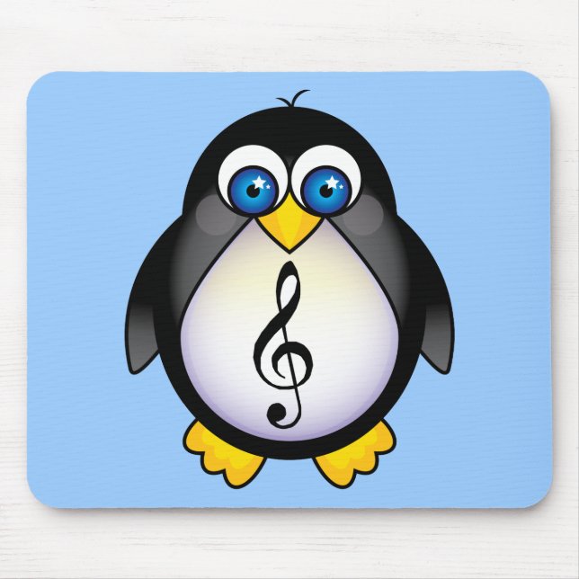 Mousepad Clef de triplo do pinguim da música (Frente)
