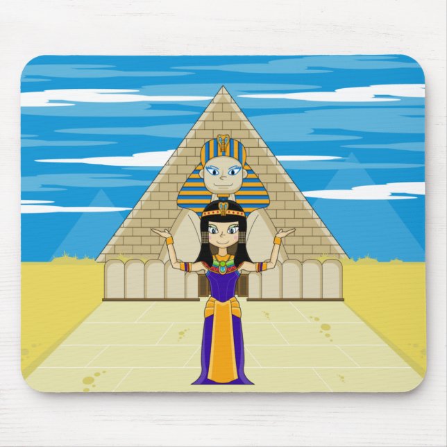 Mousepad Cleopatra & grande esfinge de Giza (Frente)
