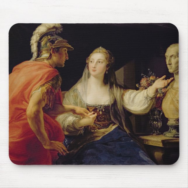Mousepad Cleopatra que mostra a Octavius o busto de Julius (Frente)