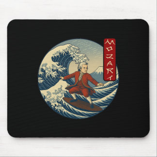 Mousepad Clical Musician Mozart Ukiyo-e Surfing 