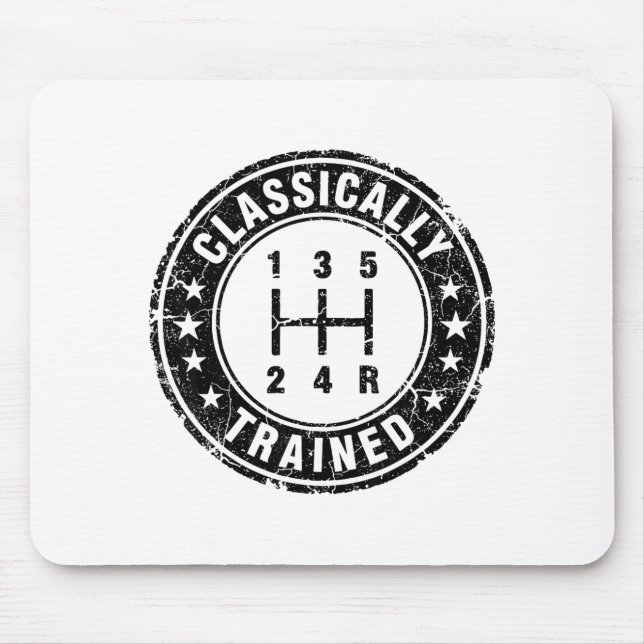 Mousepad Clically Trained Car Guy Manual Transmission Stick (Frente)
