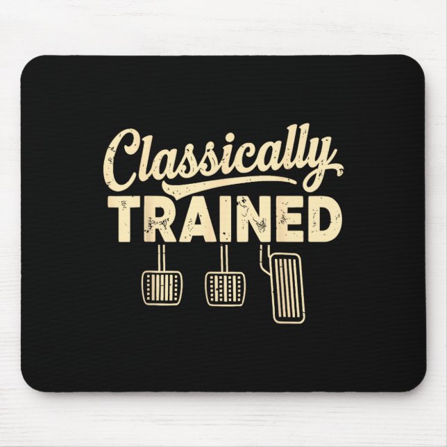 Mousepad Clically Trained Retro Racing Three Pedals Manual  (Frente)