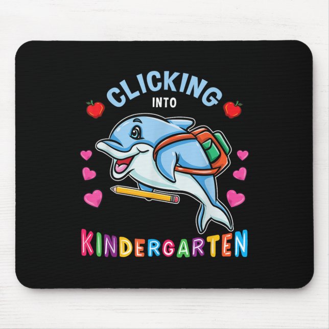 Mousepad Clicando no Golfinho do Jardim de Infância de Volt (Frente)