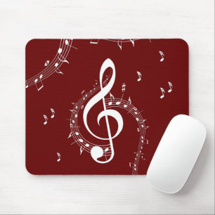 Mousepad Climactic G Clef Music Red